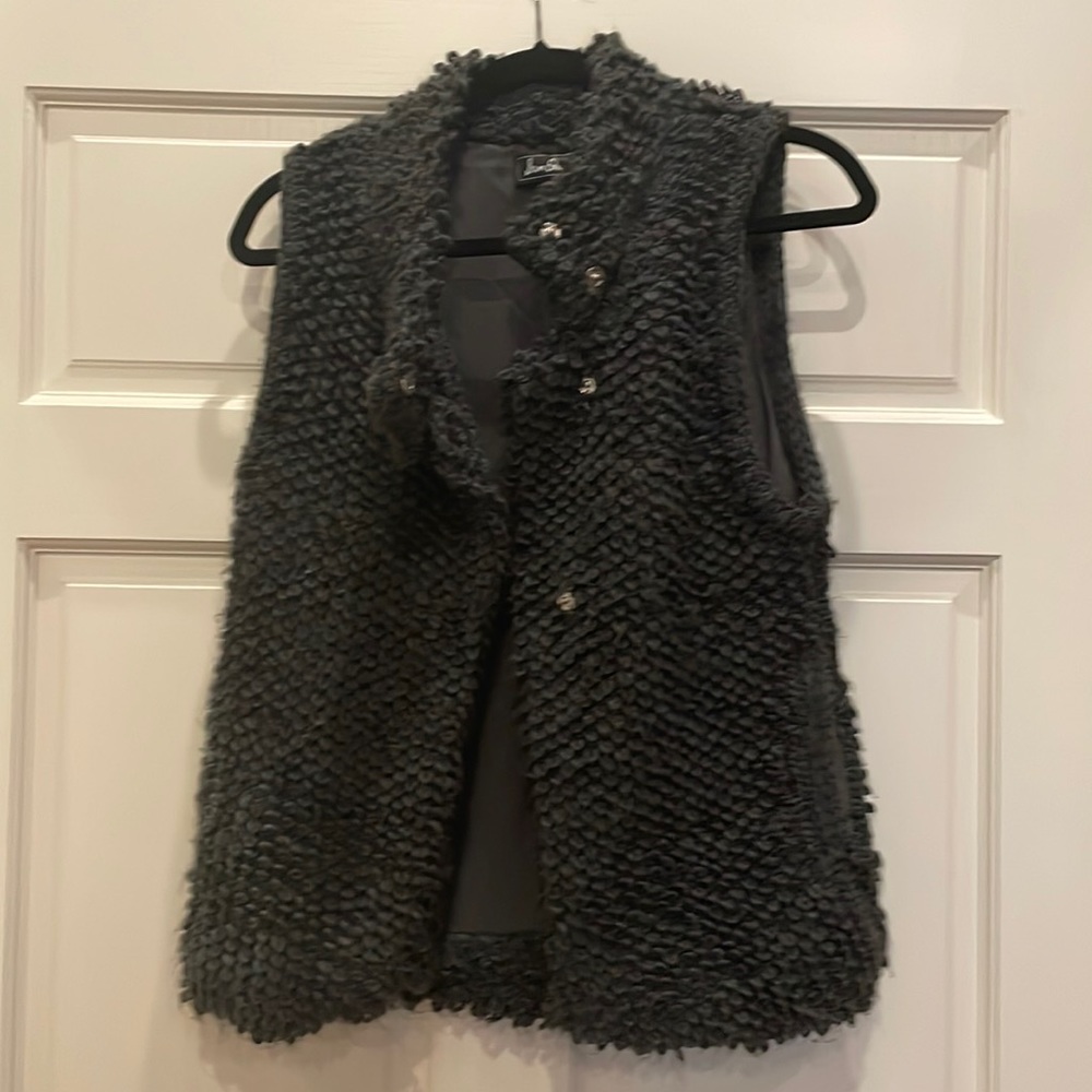 SAM EDELMAN Grey Cameron Loop Yarn Vest Size S